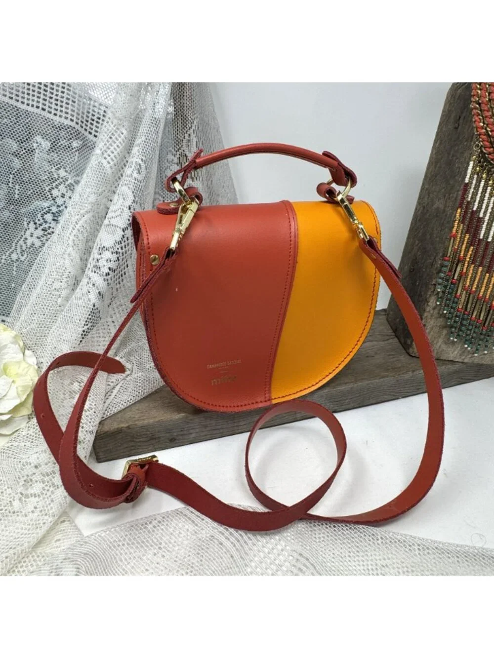 Hiding Miffy Isla by Cambridge Satchel Company Leather Carrot Orange Purse